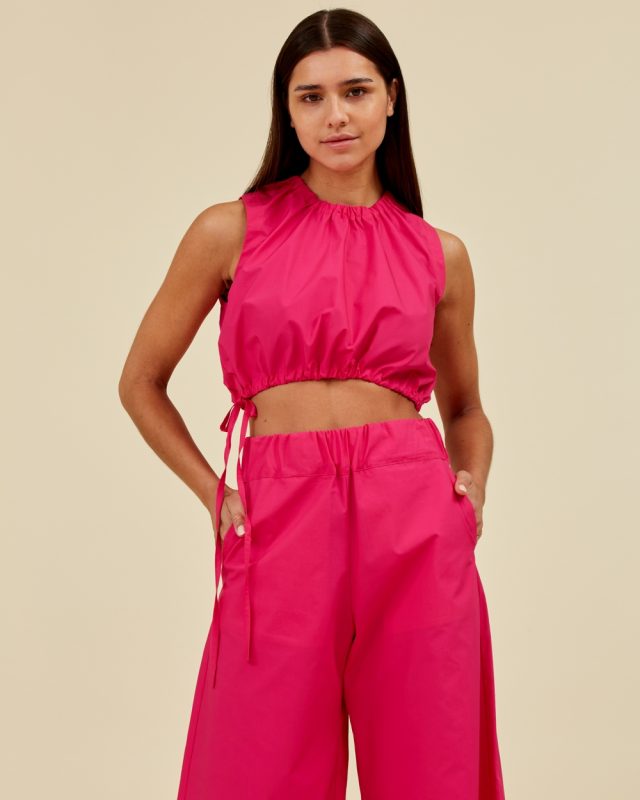 Emilia Top Poplin - fuchsia, one size